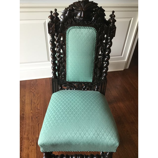 Victorian Oak Green Man Chairs A Pair Chairish