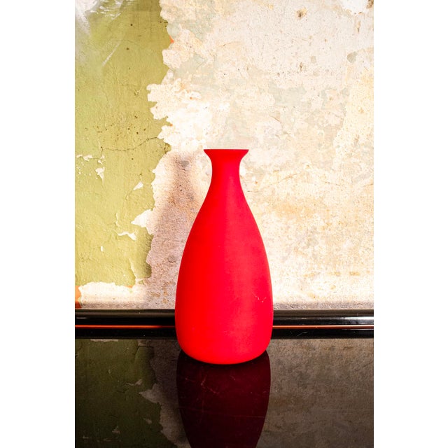 Italian Red Murano Glass Vase by Carlo Moretti, 1960s For Sale - Image 4 of 4