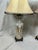 1970s Bombay Table Lamps Porcelain White Floral Oriental Accent Fringe Shades Set of 2 For Sale - Image 16 of 17