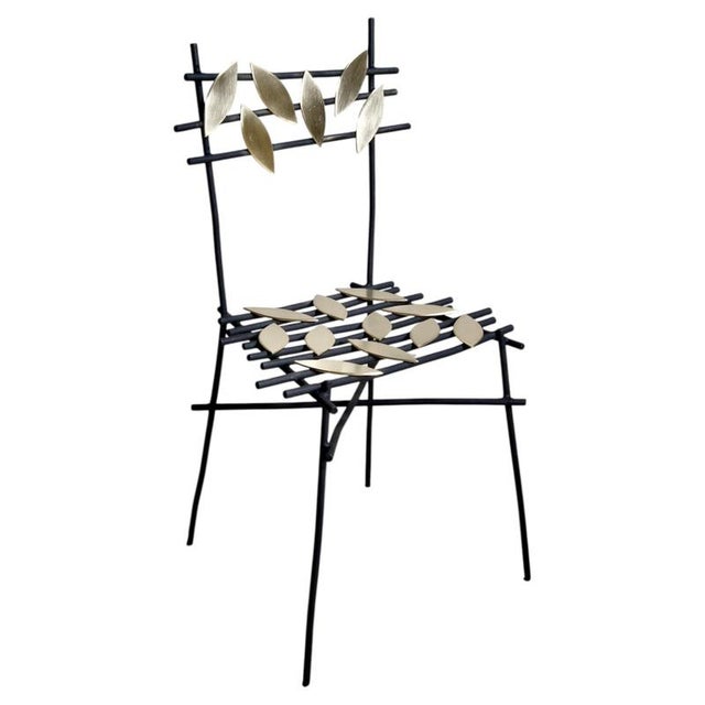 Autumn Chair in Steel and Brass by Frederic Gaillard For Sale - Image 8 of 8