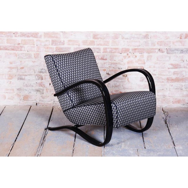 Art Deco Armchair in Beech attributed to J. Halabala for Up Zavody, Czech, 1930s For Sale - Image 3 of 12