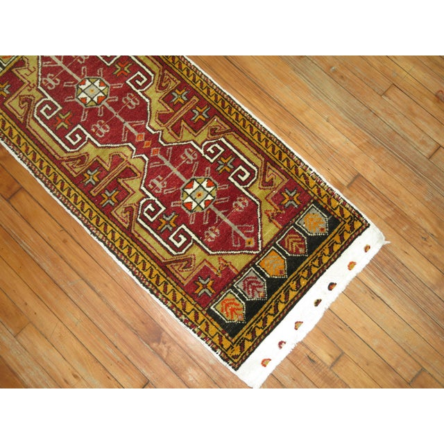 1950s small one of a kind Turkish runner 22'' x 55''