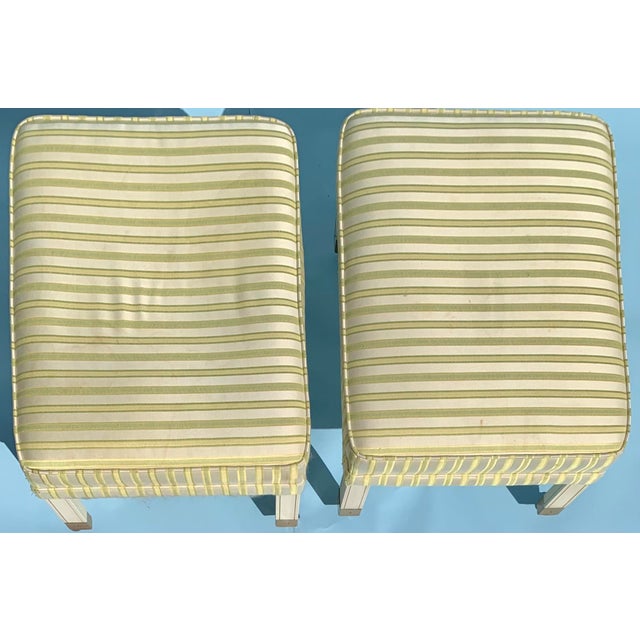 Mid 20th Century 1960s Vintage Mid Century Ottomans on Brass Casters, Set of 2 For Sale - Image 5 of 9