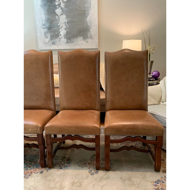 Italian Leather High Back Dining Chairs Set of 4 Chairish