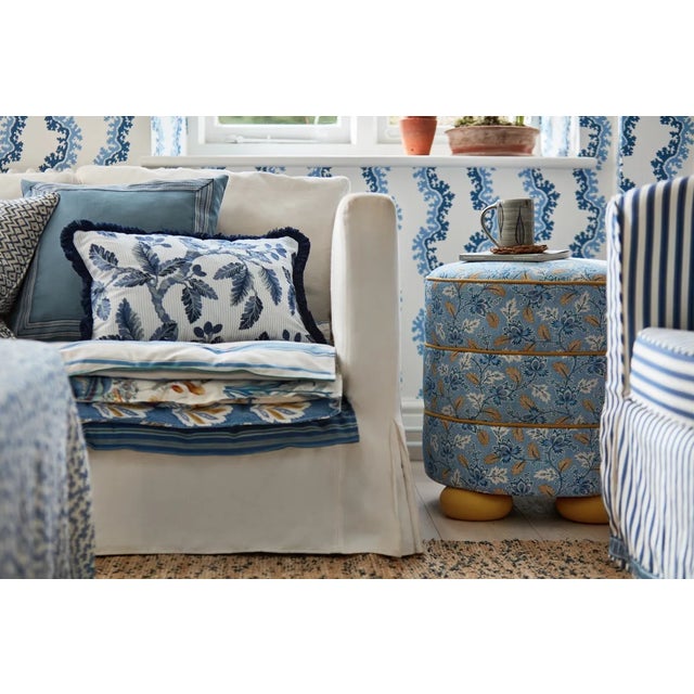 Traditional Sanderson Dallimore Fabric in Indigo/Multi For Sale - Image 3 of 3