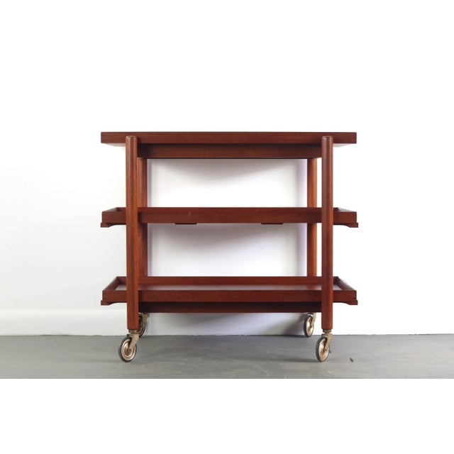 Poul Hundevad Expandable Danish Modern Bar Cart by Poul Hundevad, Denmark For Sale - Image 4 of 12