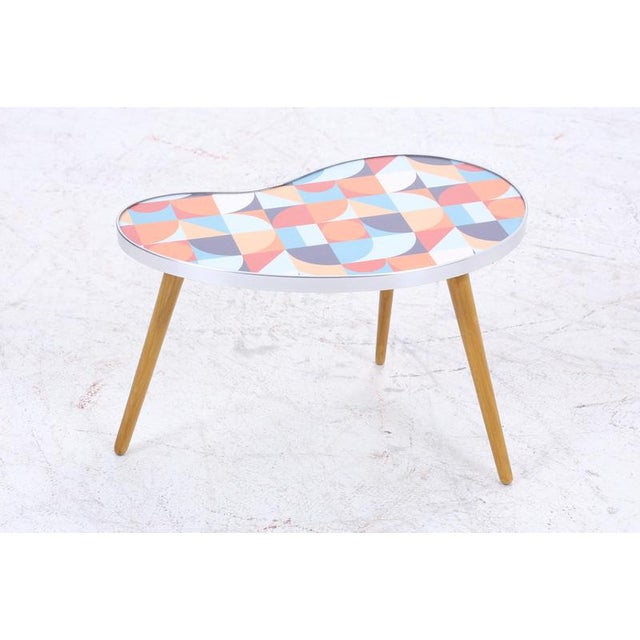 Vintage Kidney-Shaped Table with Pattern, 1960s For Sale - Image 4 of 9