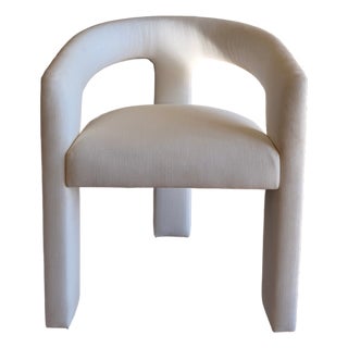 Restoration Hardware Ines Open-Back Sculptural Postmodern Upholstered Dining Chairs, Set of Eight For Sale