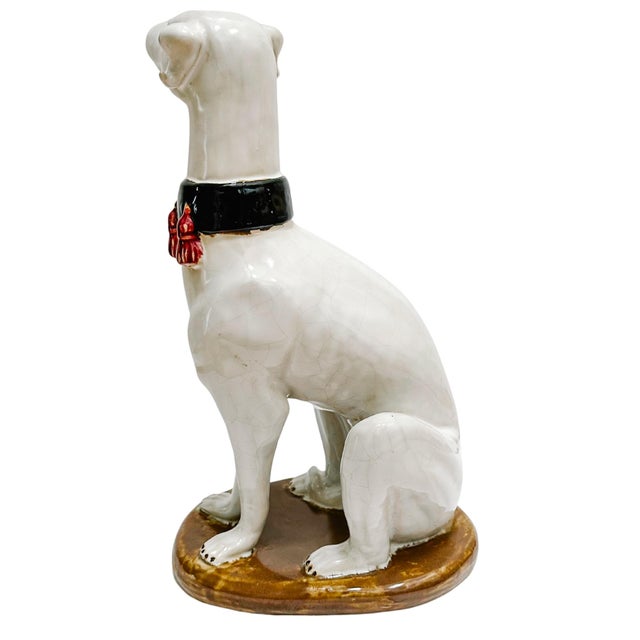 Mid-Century European Pottery Whippet Figurines - A Pair For Sale - Image 4 of 12