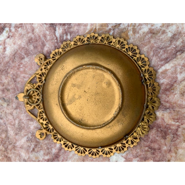 Vintage Miniature Dog Portrait Gilt Filigree Frame For Sale - Image 4 of 8