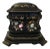 19th Century Papier Mâché Lacquered Jewelry Box Hand Painted with Inlaid With Mother-Of-Pearl For Sale