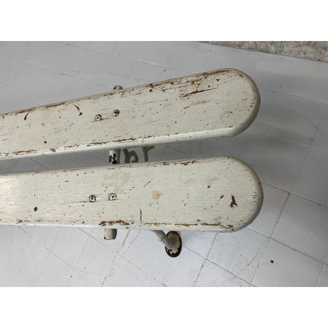 Metal Grey Cast Iron and Wooden Bench, 1950s For Sale - Image 7 of 9