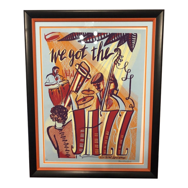 2015 Monica Rose Kelly Signed Limited Edition "We Got the Jazz" Framed Screen Print For Sale