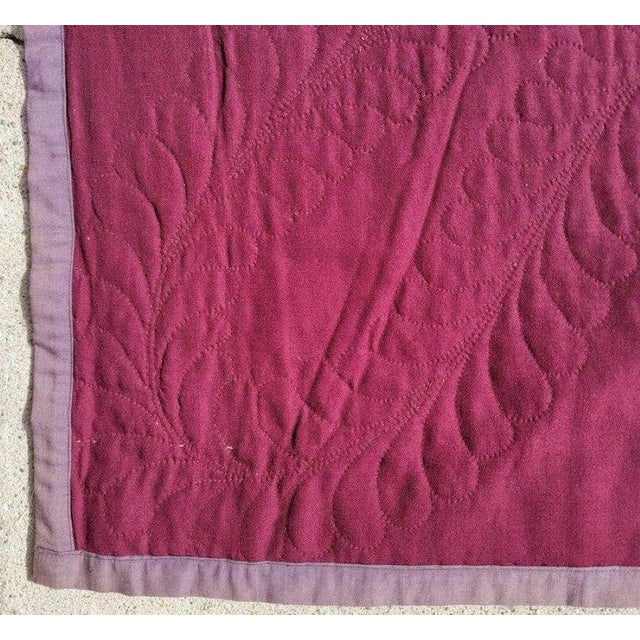 19th C Rare Center Square Amish Lancaster, Pennsylvania Quilt For Sale - Image 9 of 9