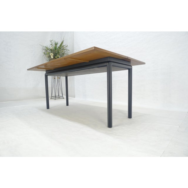 Kittinger Kittinger Ebonized Base Flip Top 64” Long Console Dining Table c1960s MINT! For Sale - Image 4 of 18