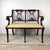 Traditional Federal Revival Mahogany Lyre-Back Settee- Neoclassical Bench For Sale - Image 3 of 12
