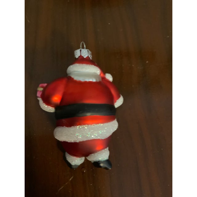 1990s Seasons of Cannon Falls Glass Waving Santa Ornaments - Set of 3 For Sale - Image 6 of 9