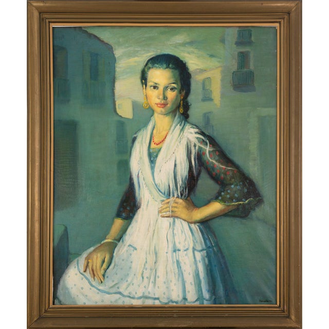 José Lamuño, Rosario of Montjuich, Oil on Canvas, Framed For Sale