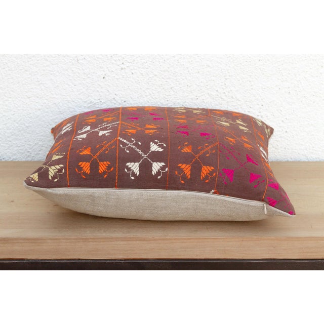 Artisan Soul, Antique Phulkari Pillow Cover For Sale - Image 4 of 7