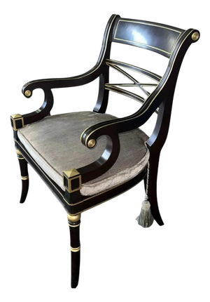 Ebony and Gilt Armchair by Kindel Furniture