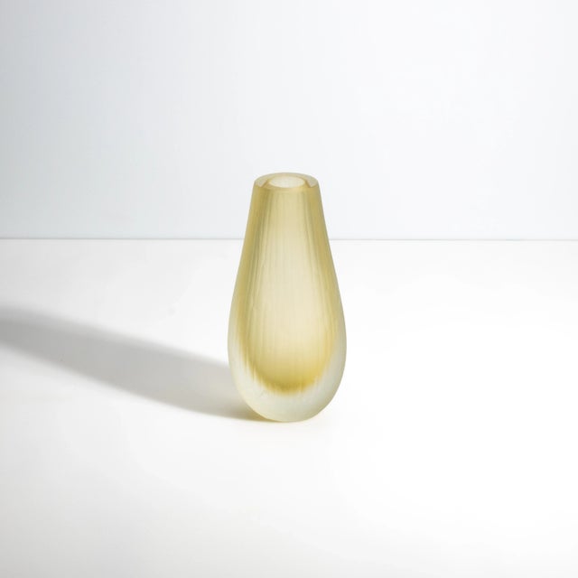 Modern Hand Blown Murano Vase Canetto in Tobacco For Sale - Image 3 of 9