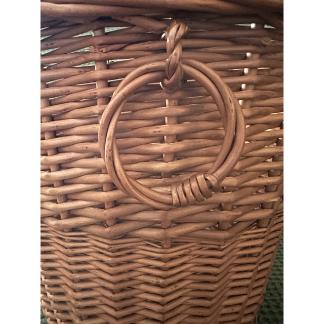 Vintage Mid-Late 20th Century Wicker Wastebasket For Sale - Image 12 of 12