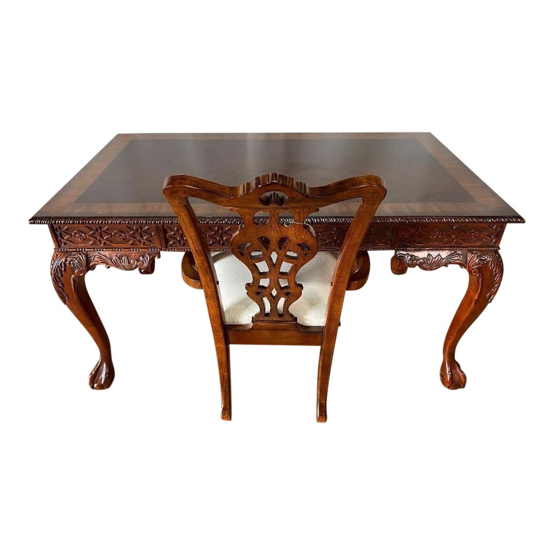 Late 20th Century Vintage Writing Table & Chair Chairish