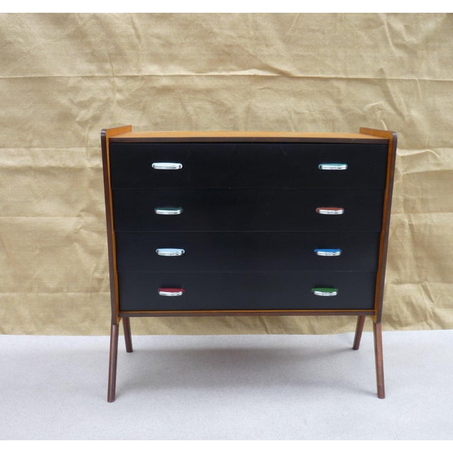 Brown Vintage Four-Drawer Chest of Drawers, 1950s For Sale - Image 8 of 8