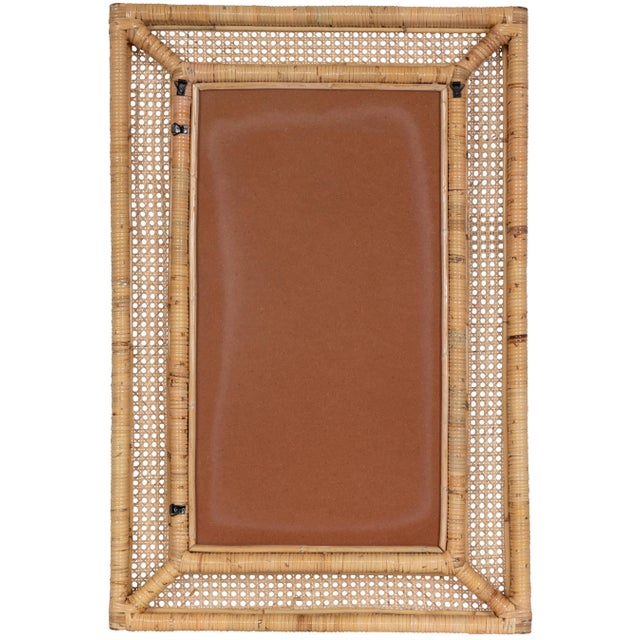 Modern Jameson Rattan and Cane Wall Mirror For Sale - Image 3 of 6