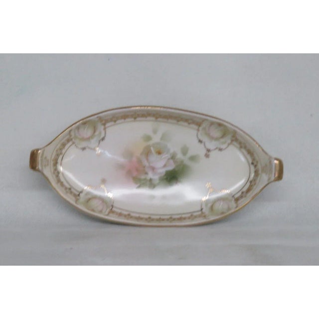 Modern Royal Rudolstadt Prussia Porcelain White Roses Small Serving Tray Dish For Sale - Image 3 of 13