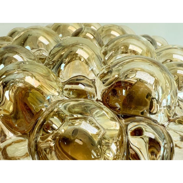 Large Bubble Flush Mount in Amber attributed to Helena Tynell for Glashütte Limburg, 1960s For Sale - Image 11 of 14