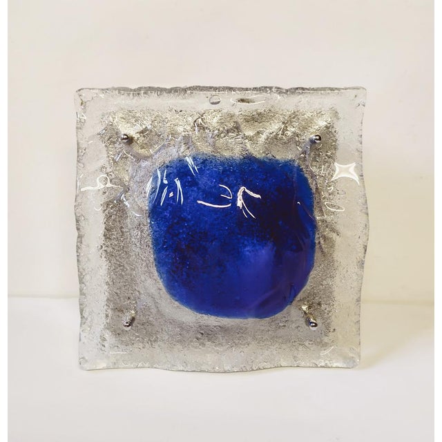 Blue Vintage Murano Wall Light from Mazzega, 1970s For Sale - Image 8 of 8