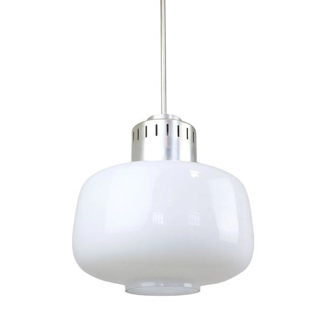 Mid-Century Opaline Pendant Lamp For Sale