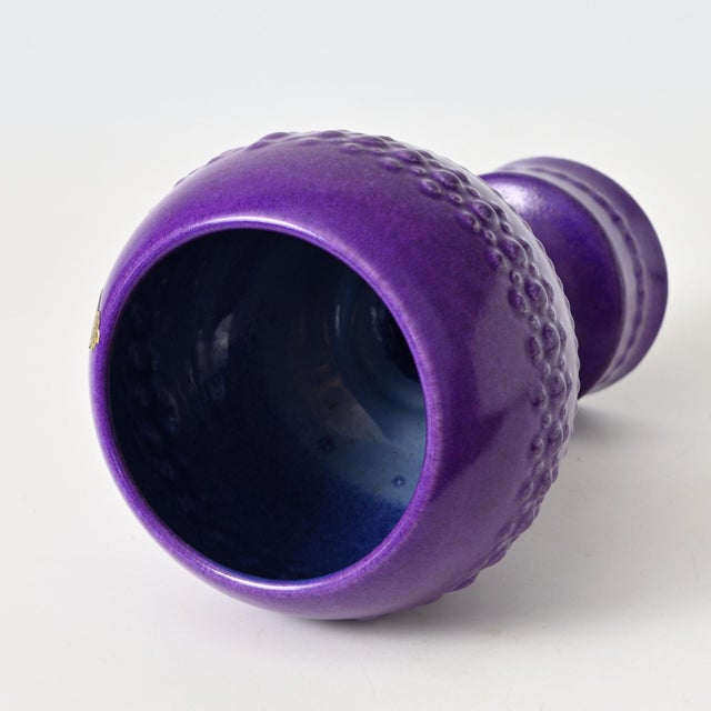 Ceramic Modernist Purple Ceramic Vase from Modica, 1970s For Sale - Image 7 of 9