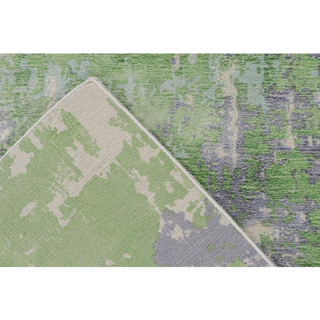 Textile Rug & Kilim’s Abstract Rug in Green, Blue and Beige All-Over Pattern For Sale - Image 7 of 8
