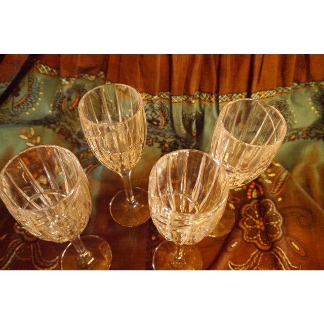 Contemporary Vintage Uptown Mikasa Clear Crystal Wine Glasses- Set of 4 For Sale - Image 3 of 12