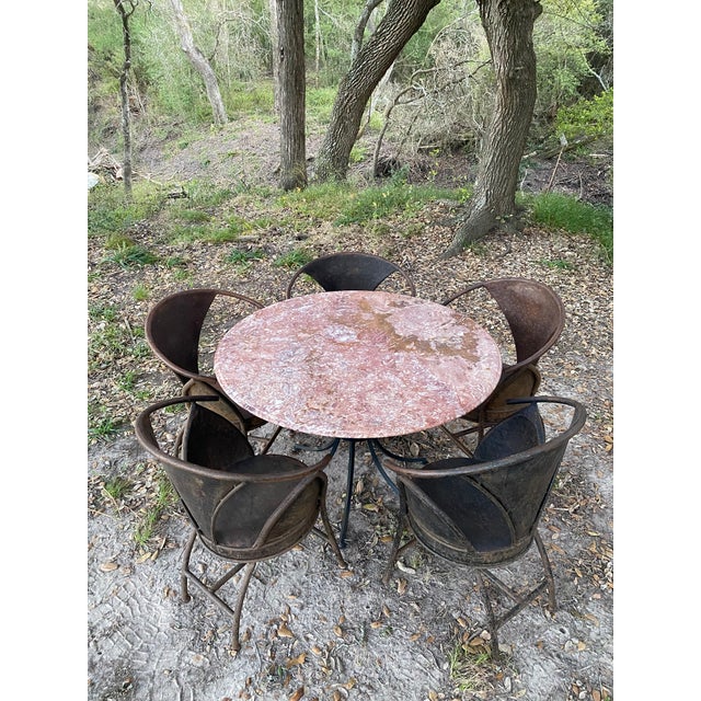 Pair Sculptural French Bistro Chair in Welded Steel, Brutalist Style For Sale - Image 10 of 14