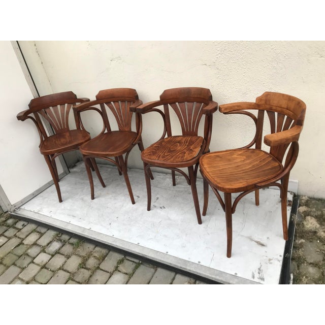 Vintage Beech Armchairs, 1950s, Set of 4 For Sale - Image 10 of 18