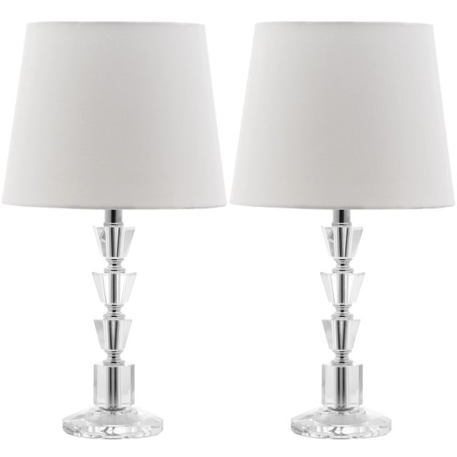 Transparent 16 Inch H Tiered Crystal Orb Table Lamp in Clear - a Pair For Sale - Image 8 of 8