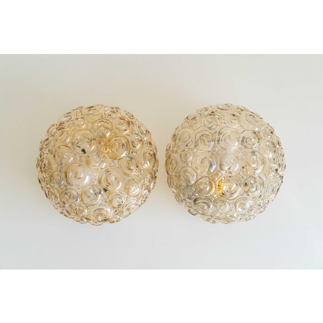 Vintage Bubble Glass Flush Mounts attributed to Helena Tynell, 1960s, Set of 2 For Sale - Image 14 of 15