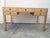 Mid-Century modern Italian burl olive wood veneered desk, c.1970’s A campaign style desk with a flat top and angular...