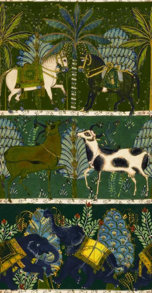 Carnaval Green Wallpaper Sample
