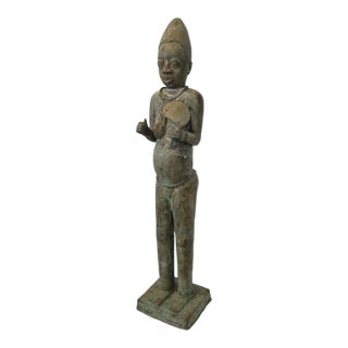 Antique Bronze Nupe Idah Sculpture For Sale
