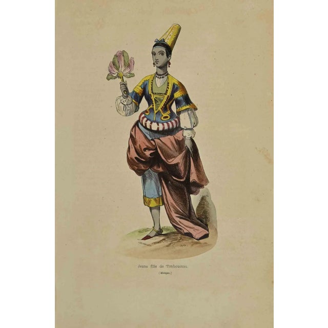 Jeune Fille de Timboucrou is a hand colored lithographs made by Auguste Wahlen in 1844. Good conditions. The artwork...