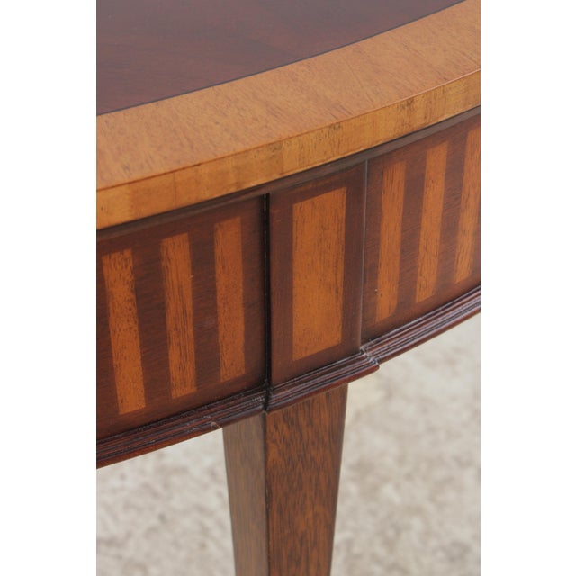 Ethan Allen Inlaid Mahogany Console Hall Table For Sale - Image 11 of 18