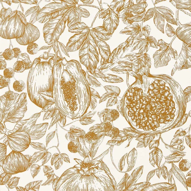 Harlequin Melograno Wallpaper in Gold/Awakening - a Sample For Sale
