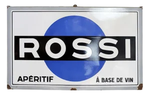 Vintage Enamel Rossi Advertising Sign, 1947