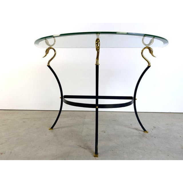 Vintage Brass Swan Console Table in the style of Maison Jansen, 1980s For Sale - Image 10 of 12
