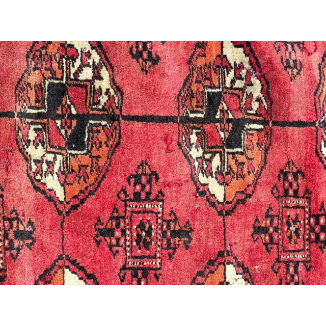 Vintage Distressed Turkmen Bokhara Rug, 1940s For Sale - Image 11 of 18