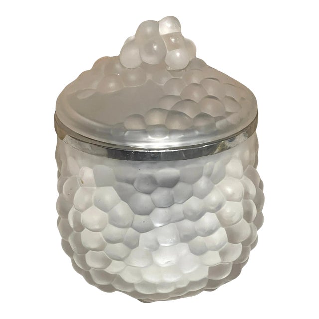 Lalique French Crystal 'Antilles' Pattern Ice Bucket, France, Circa 1970s For Sale